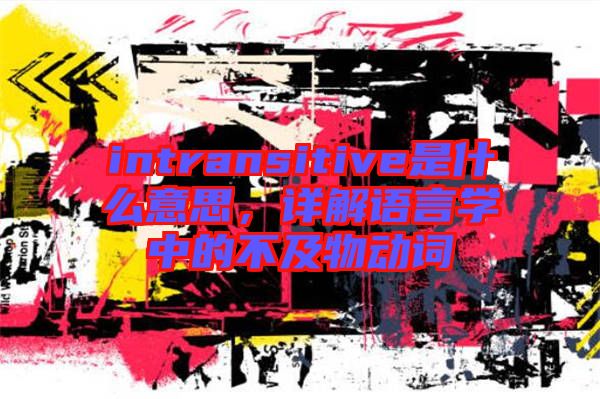 intransitive是什么意思，詳解語言學(xué)中的不及物動(dòng)詞