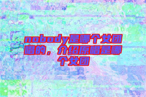 nobody是哪個女團(tuán)唱的，介紹原唱是哪個女團(tuán)