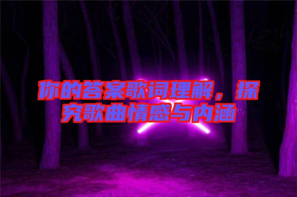 你的答案歌詞理解，探究歌曲情感與內涵