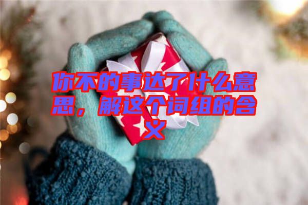 你不的事達(dá)了什么意思，解這個詞組的含義