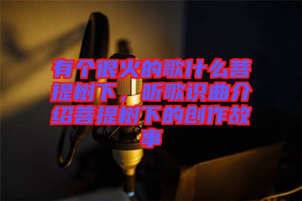 有個很火的歌什么菩提樹下，聽歌識曲介紹菩提樹下的創(chuàng)作故事