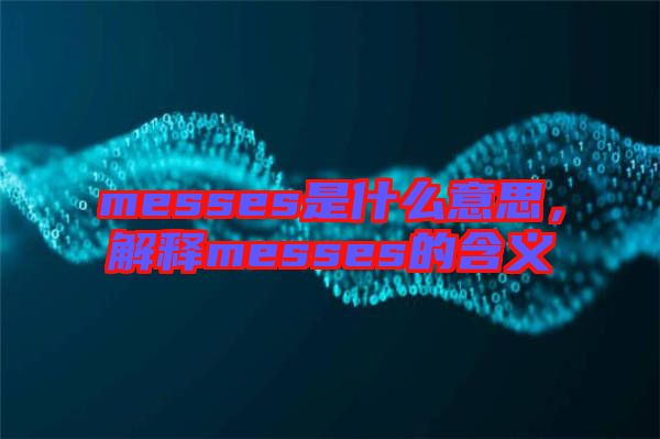 messes是什么意思，解釋messes的含義