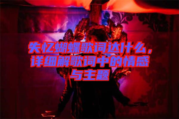 失憶蝴蝶歌詞達什么，詳細解歌詞中的情感與主題