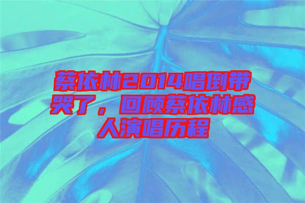 蔡依林2014唱倒帶哭了，回顧蔡依林感人演唱歷程