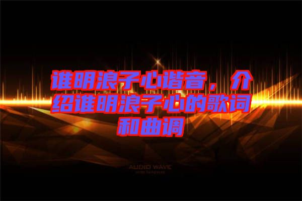 誰明浪子心諧音，介紹誰明浪子心的歌詞和曲調(diào)