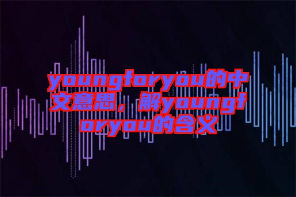 youngforyou的中文意思，解youngforyou的含義