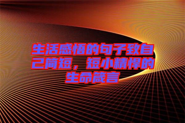 生活感悟的句子致自己簡短，短小精悍的生命箴言