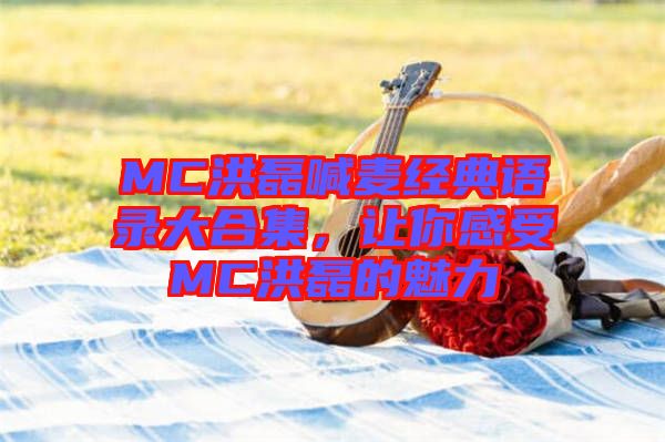 MC洪磊喊麥經典語錄大合集，讓你感受MC洪磊的魅力