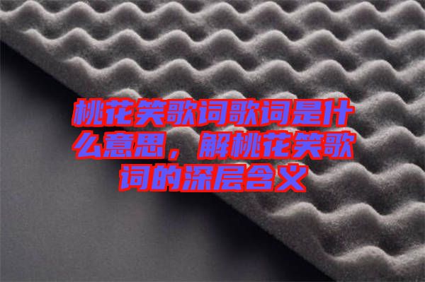 桃花笑歌詞歌詞是什么意思，解桃花笑歌詞的深層含義