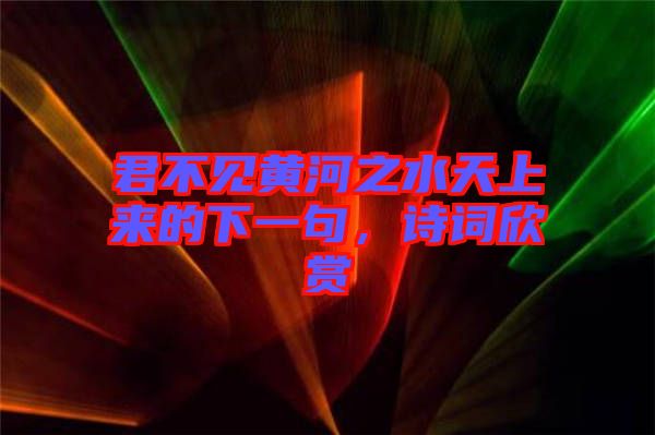 君不見黃河之水天上來的下一句，詩詞欣賞