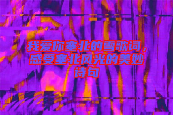 我愛你塞北的雪歌詞，感受塞北風(fēng)光的美妙詩句