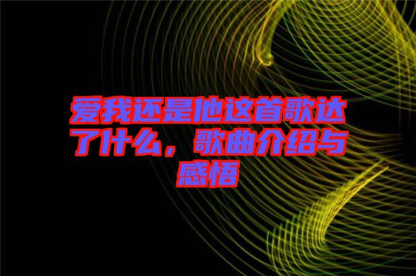 愛我還是他這首歌達了什么，歌曲介紹與感悟