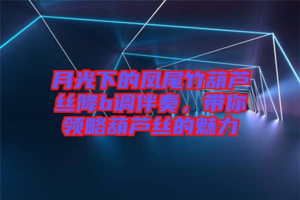 月光下的鳳尾竹葫蘆絲降b調(diào)伴奏，帶你領(lǐng)略葫蘆絲的魅力