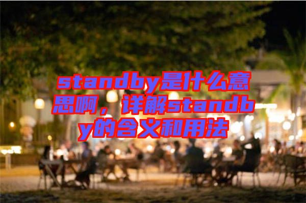 standby是什么意思啊，詳解standby的含義和用法