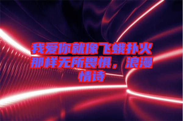 我愛你就像飛蛾撲火那樣無所畏懼，浪漫情詩