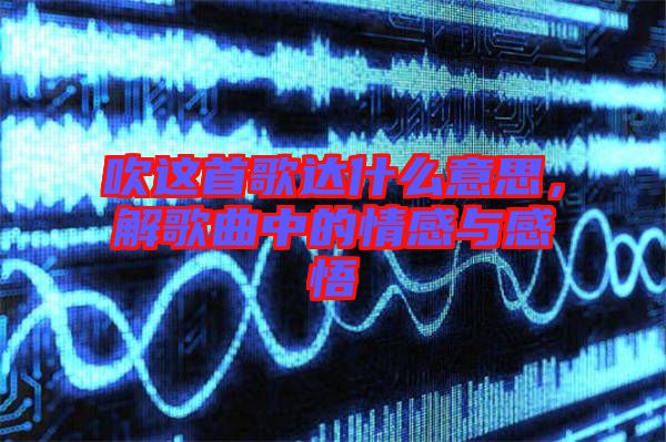 吹這首歌達什么意思，解歌曲中的情感與感悟