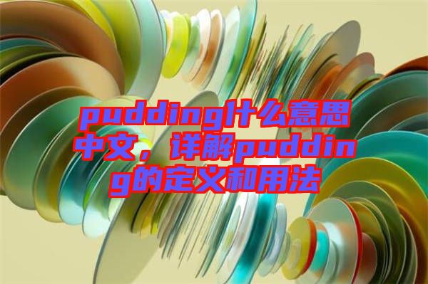 pudding什么意思中文，詳解pudding的定義和用法