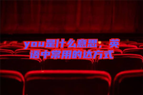 you是什么意思，英語中常用的達(dá)方式