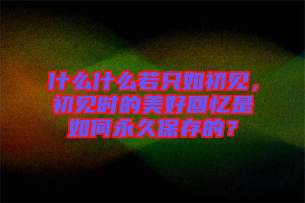 什么什么若只如初見，初見時的美好回憶是如何永久保存的？