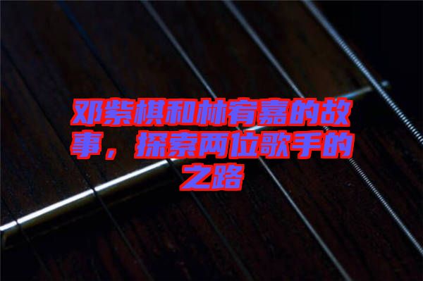 鄧紫棋和林宥嘉的故事，探索兩位歌手的之路