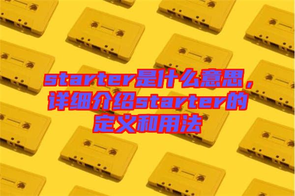 starter是什么意思，詳細(xì)介紹starter的定義和用法