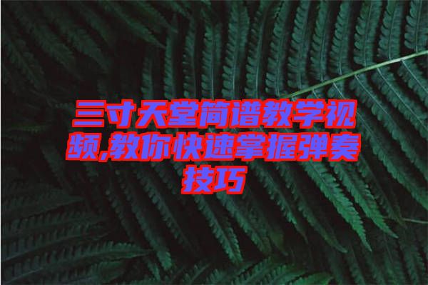 三寸天堂簡譜教學(xué)視頻,教你快速掌握彈奏技巧