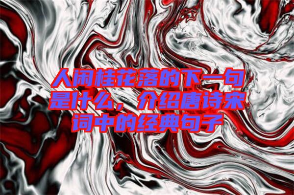 人閑桂花落的下一句是什么，介紹唐詩宋詞中的經(jīng)典句子