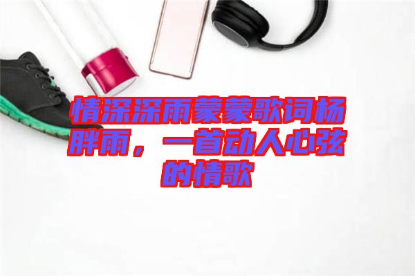 情深深雨蒙蒙歌詞楊胖雨，一首動(dòng)人心弦的情歌