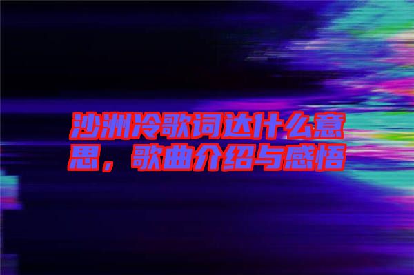 沙洲冷歌詞達(dá)什么意思，歌曲介紹與感悟