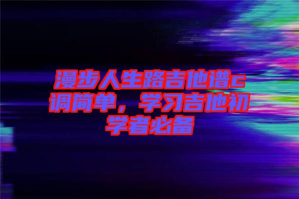 漫步人生路吉他譜c調簡單，學習吉他初學者必備