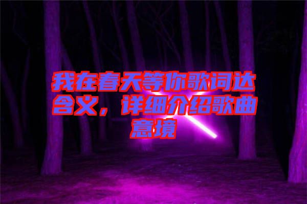 我在春天等你歌詞達含義，詳細介紹歌曲意境