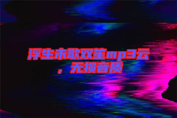 浮生未歇雙笙mp3云，無損音質(zhì)