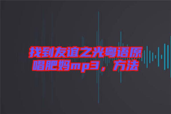 找到友誼之光粵語原唱肥媽mp3，方法