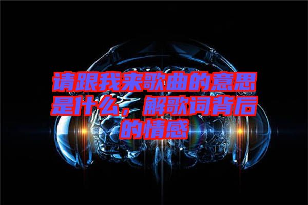 請跟我來歌曲的意思是什么，解歌詞背后的情感