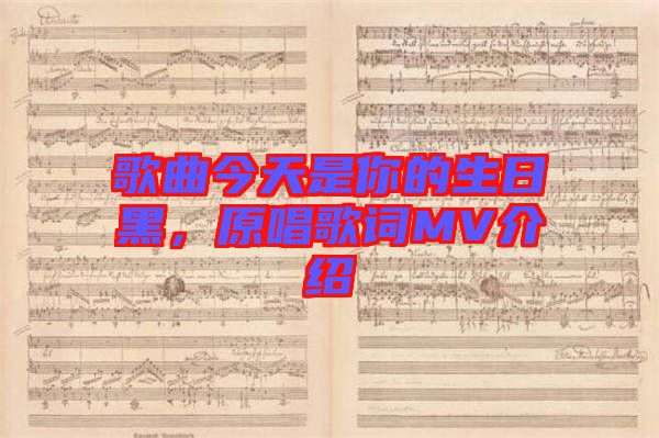 歌曲今天是你的生日黑，原唱歌詞MV介紹