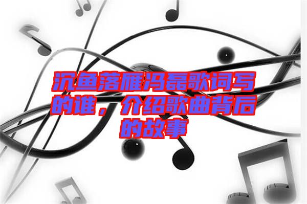 沉魚落雁馮磊歌詞寫的誰，介紹歌曲背后的故事