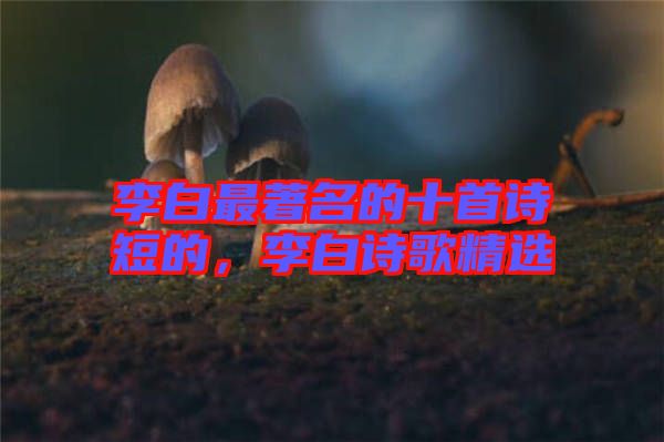 李白最著名的十首詩短的，李白詩歌精選