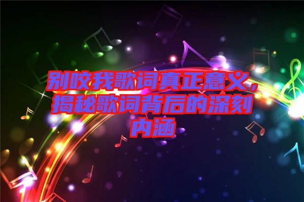 別咬我歌詞真正意義，揭秘歌詞背后的深刻內(nèi)涵