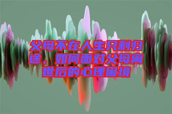 父母不在人生只剩歸途，如何面對父母離世后的心理困境