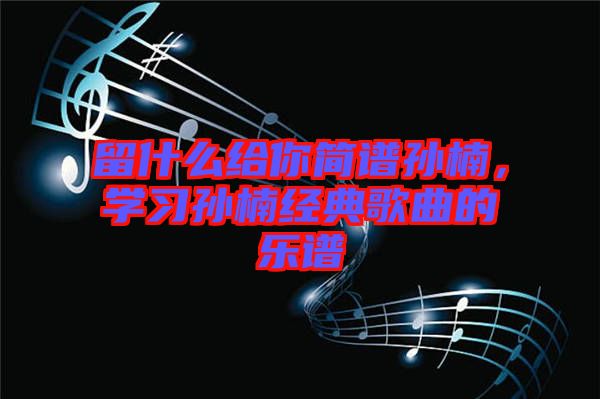 留什么給你簡譜孫楠，學(xué)習(xí)孫楠經(jīng)典歌曲的樂譜