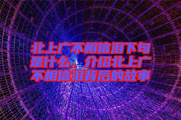 北上廣不相信淚下句是什么，介紹北上廣不相信淚背后的故事