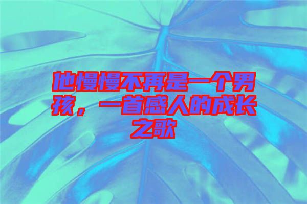 他慢慢不再是一個(gè)男孩，一首感人的成長(zhǎng)之歌