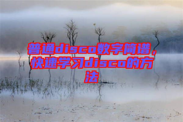 普通disco數(shù)字簡譜，快速學習disco的方法