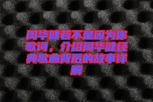 周華健若不是因?yàn)槟愀柙~，介紹周華健經(jīng)典歌曲背后的故事詳解