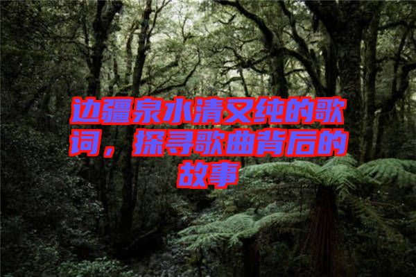 邊疆泉水清又純的歌詞，探尋歌曲背后的故事