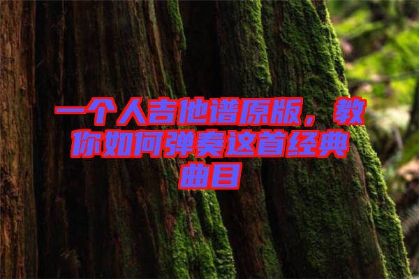 一個人吉他譜原版，教你如何彈奏這首經(jīng)典曲目