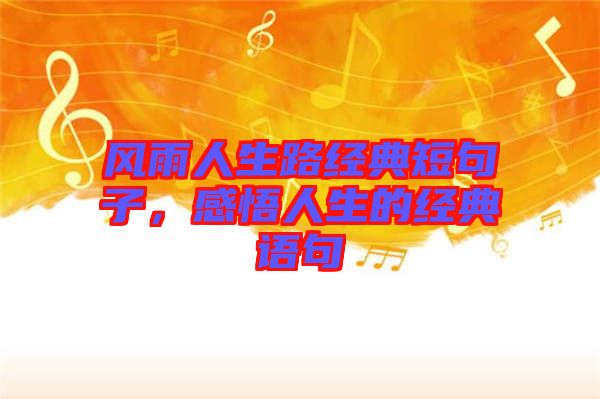 風(fēng)雨人生路經(jīng)典短句子，感悟人生的經(jīng)典語句