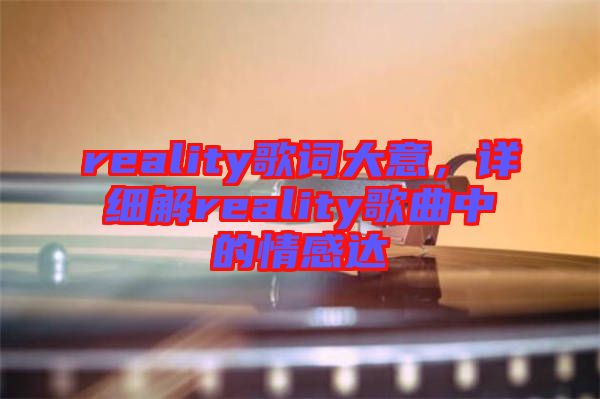 reality歌詞大意，詳細解reality歌曲中的情感達