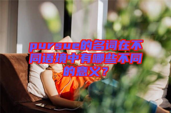 pursue的名詞在不同語境中有哪些不同的意義？