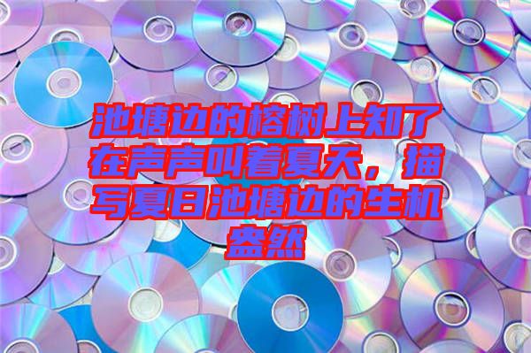 池塘邊的榕樹上知了在聲聲叫著夏天，描寫夏日池塘邊的生機盎然